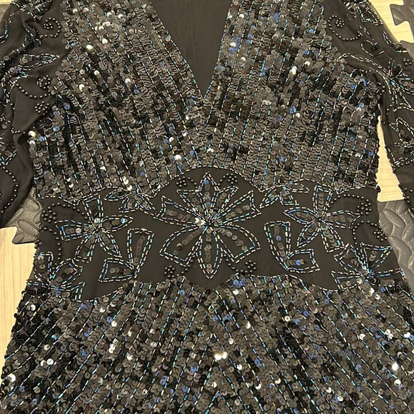 beaded and sequence black dress with lots of detailing - Picture 2 of 15